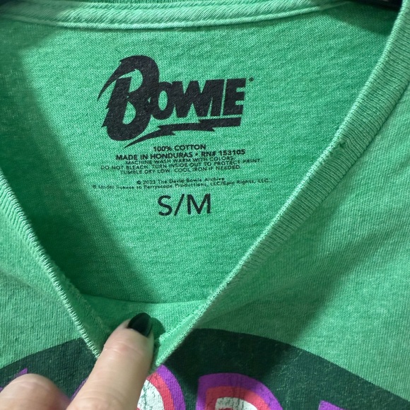 Urban Outfitters David Bowie Green Space Oddity Graphic T-Shirt S/M - Picture 4 of 11
